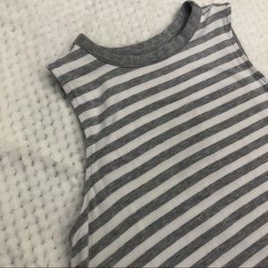 TIME AND TRU Gray and White Swing Dress